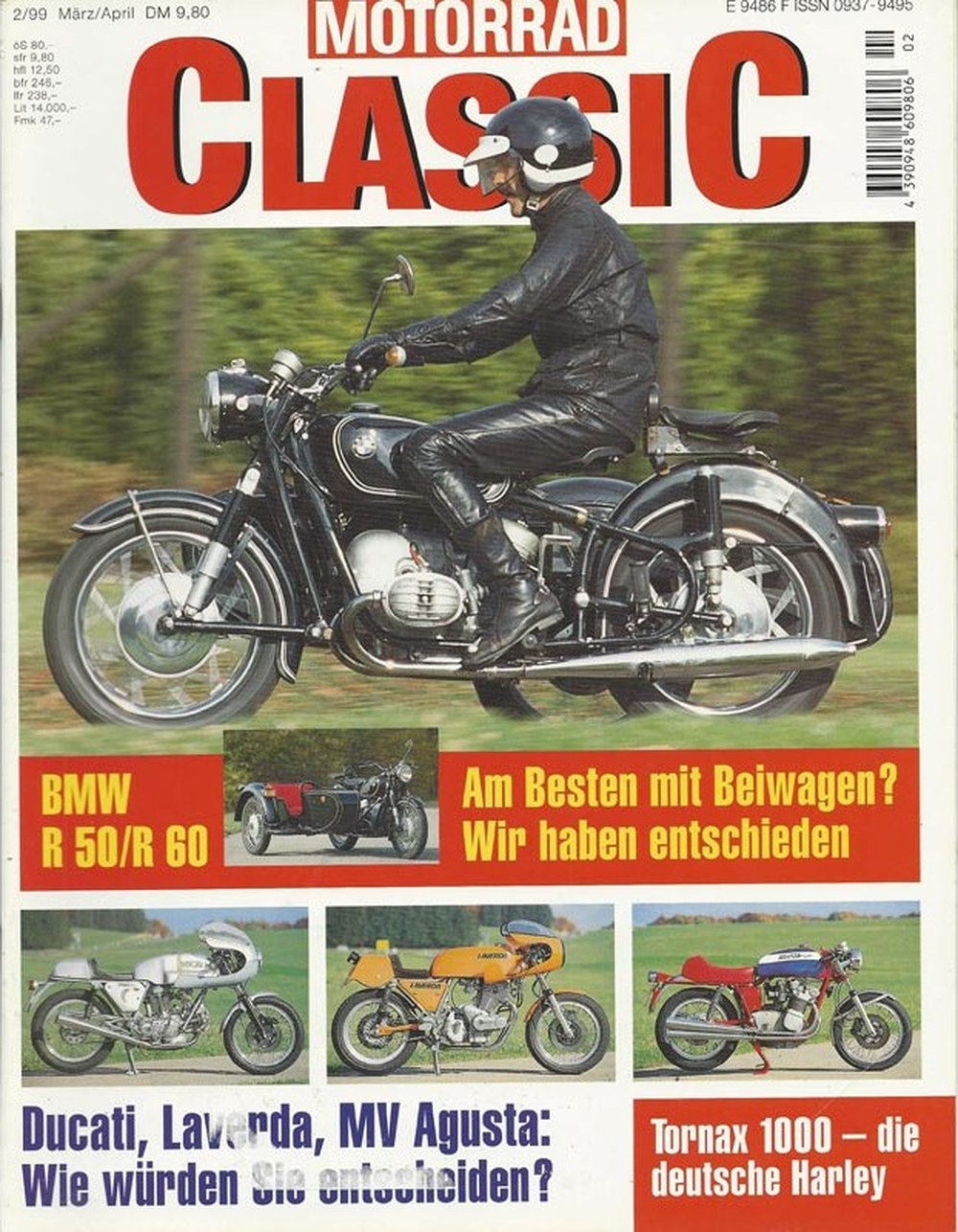Motorrad Classic Magazin Deutschland 1999-02 BMW Ducati Laverda MV Agusta Tornax