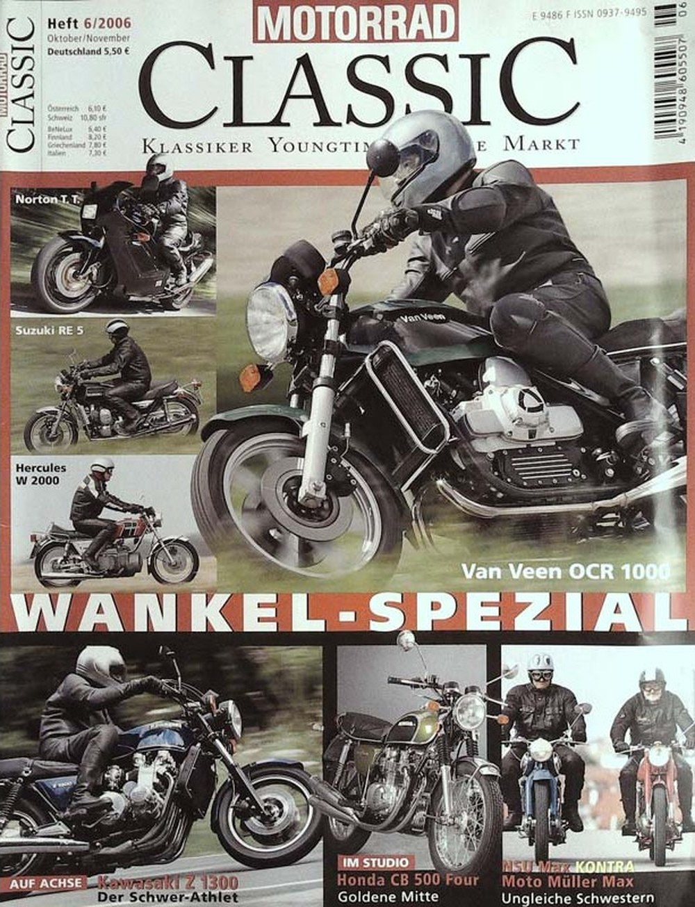 Motorrad Classic Magazin Deutschland 2006-06 Van Veen OCR 1000 Kawasaki Z 1300 Suzuki RE 5 Hercules W 2000 Norton T.T.