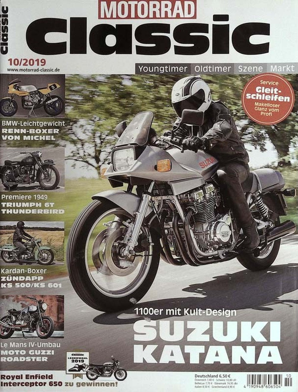 Motorrad Classic Magazin Deutschland 2019-10 Suzuki Katana 1100 BMW Renn-Boxer Triumph 6T Thunderbird 1949