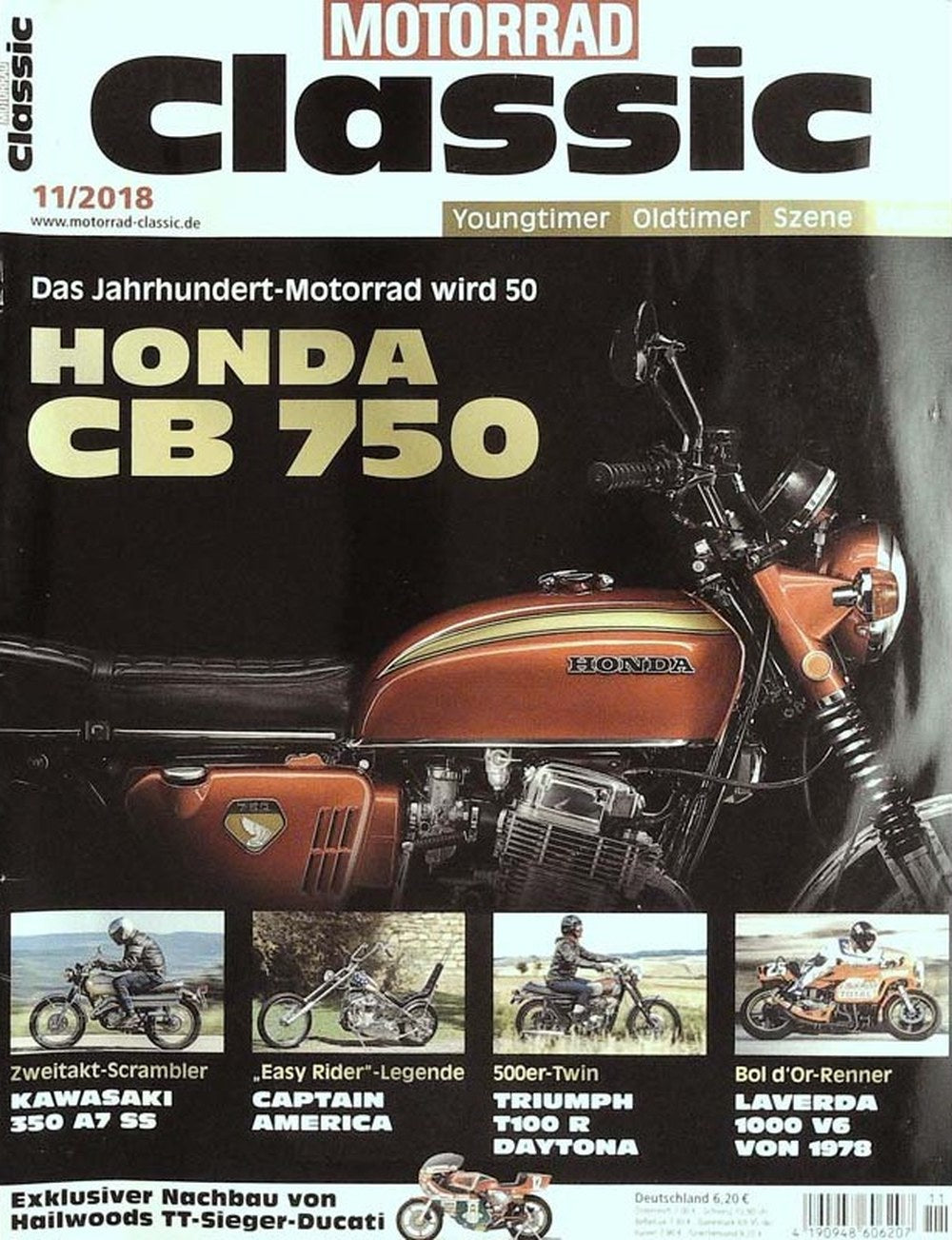 Motorrad Classic Magazin Deutschland 2018-11 Honda CB 750 Motorrad Kawasaki 350 A7 SS