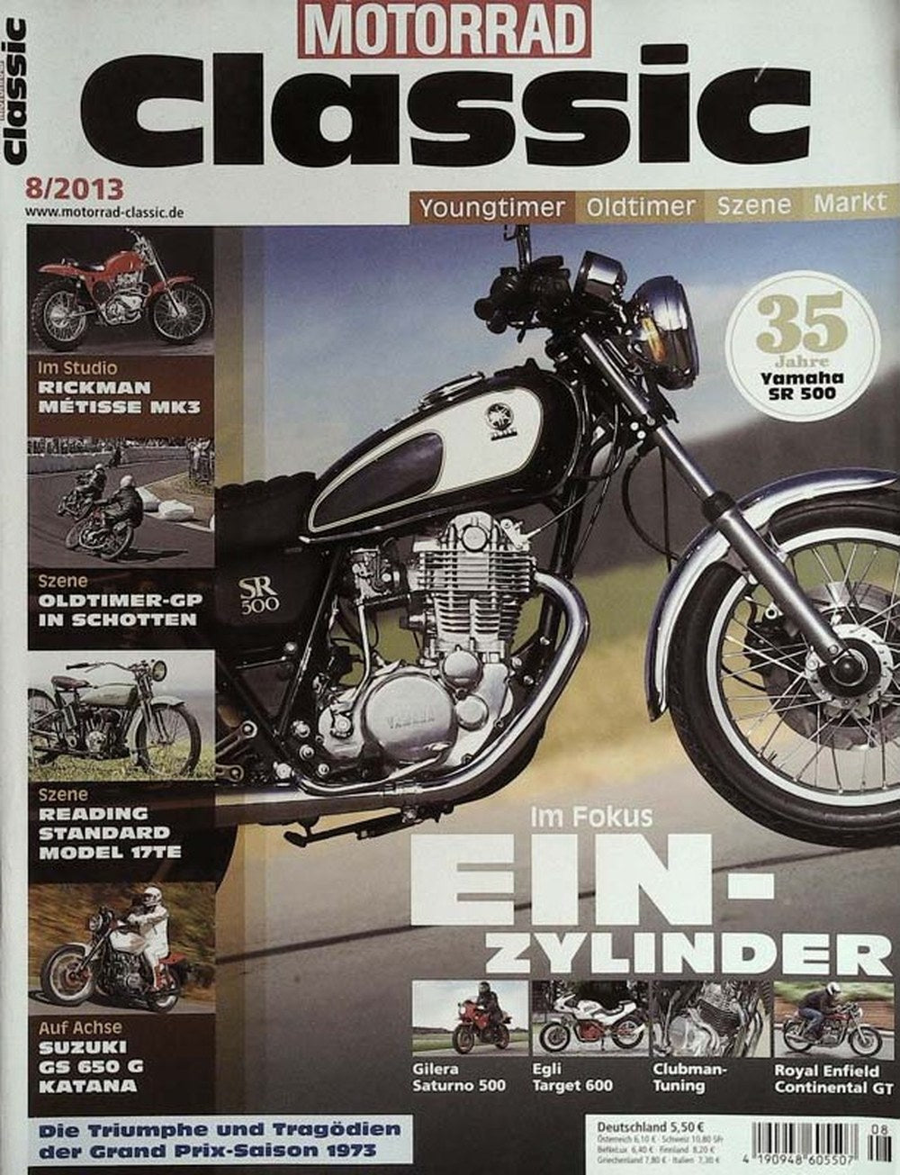 Motorrad Classic Magazin Deutschland 2013-08 Motorrad Klassiker Yamaha SR 500