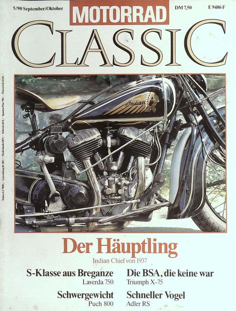 Motorrad Classic Magazin Deutschland 1990-05 Motorräder Indian Chief Klassische Motorräder
