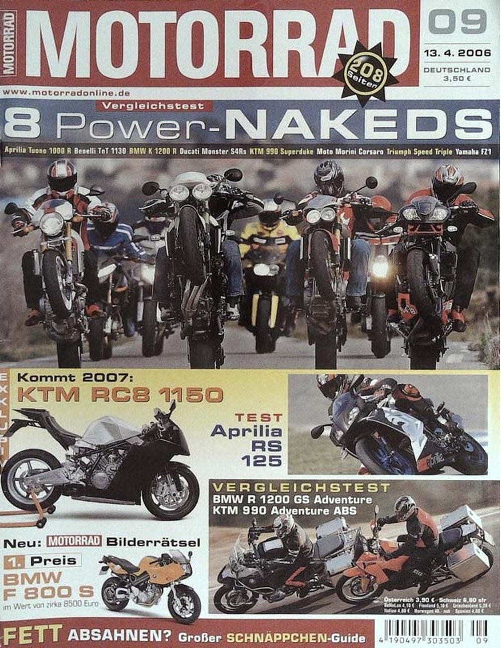 Motorrad Magazin Deutschland 2006-09 Motorrad Naked Bikes Vergleichstest