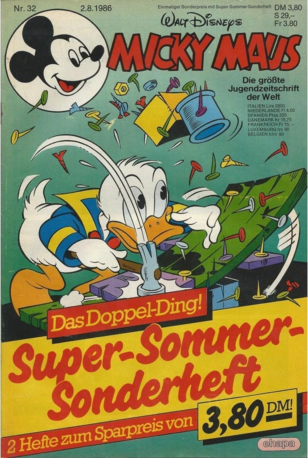 Micky Maus Magazin Deutschland 1986-32 Donald Duck Mickey Mouse