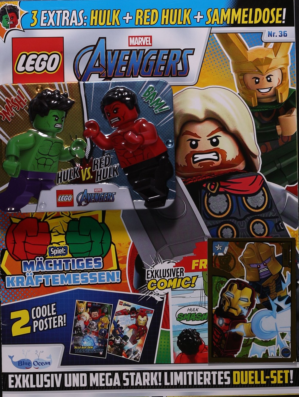 Lego Marvel Avengers Magazin Deutschland 2026-36 Hulk Red Hulk Thor Avengers