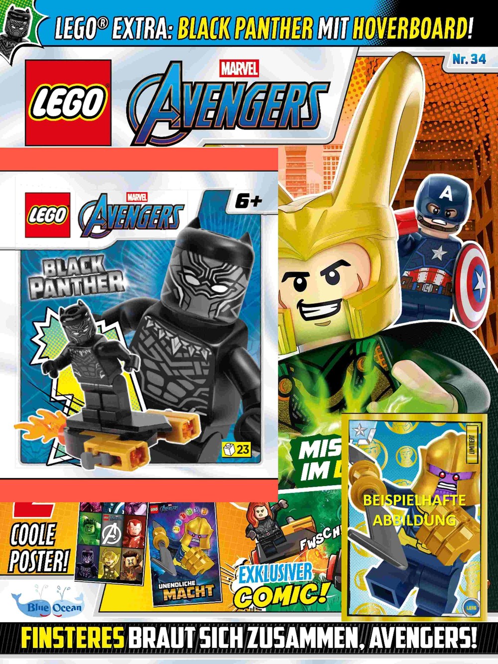 Lego Marvel Avengers Magazin Deutschland 2026-34 Black Panther Loki Thanos Captain America Avengers