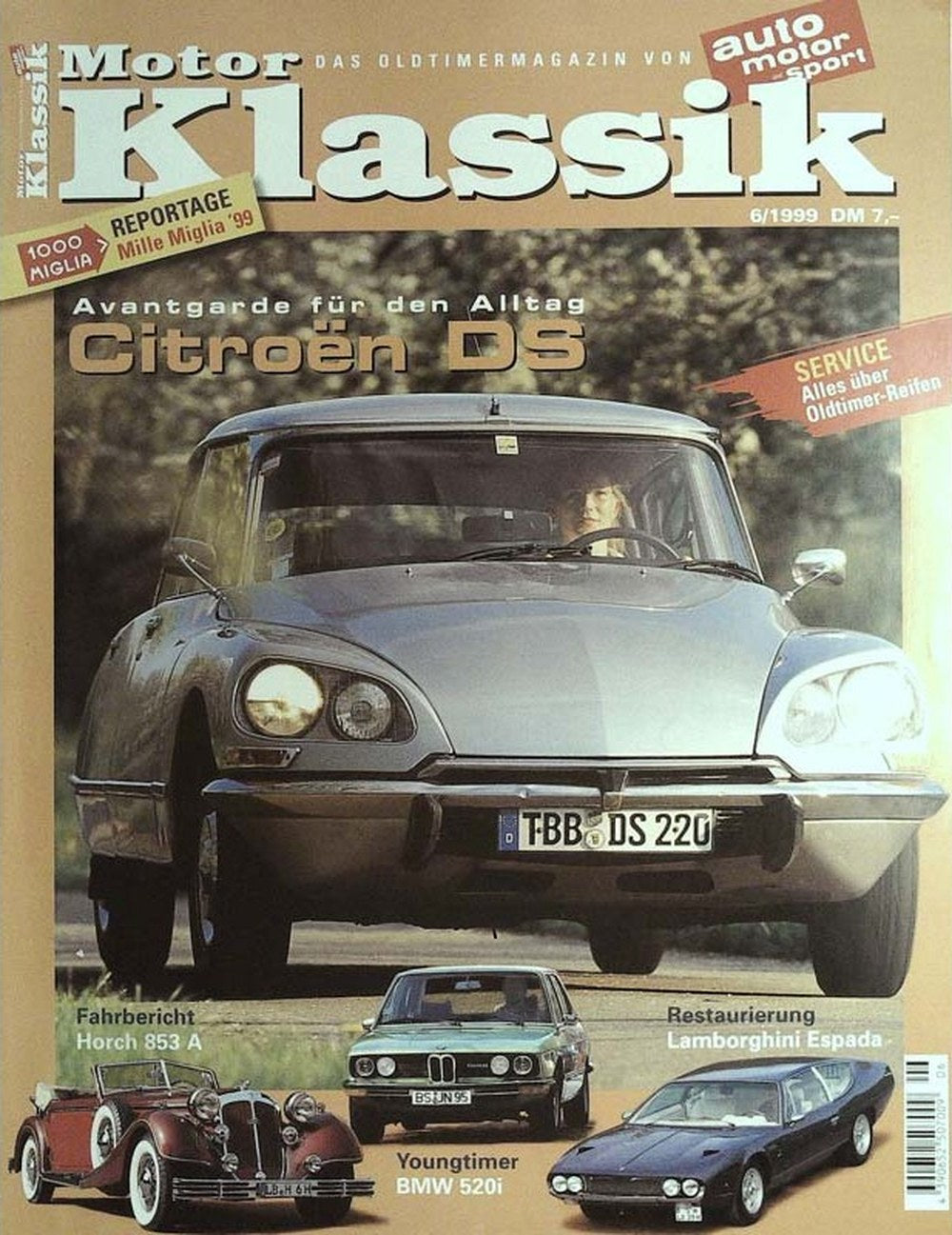 Motor Klassik Magazin Deutschland 1999-06 Citroën DS Oldtimer Horch 853 A