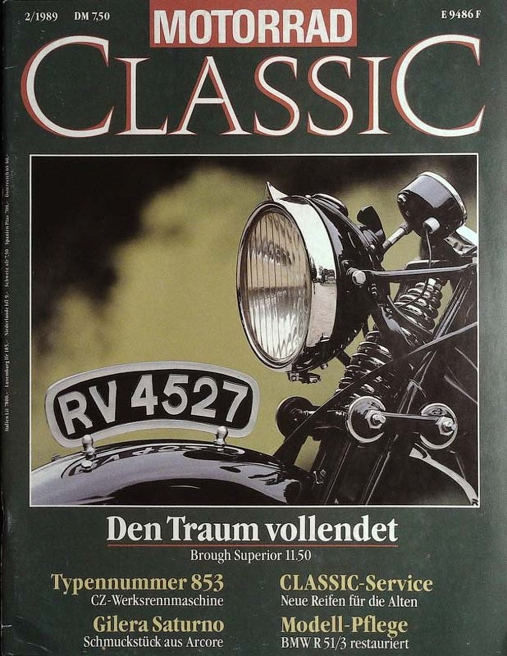 Motorrad Classic Magazin Deutschland 1989-02 Motorrad Klassiker Brough Superior 11.50