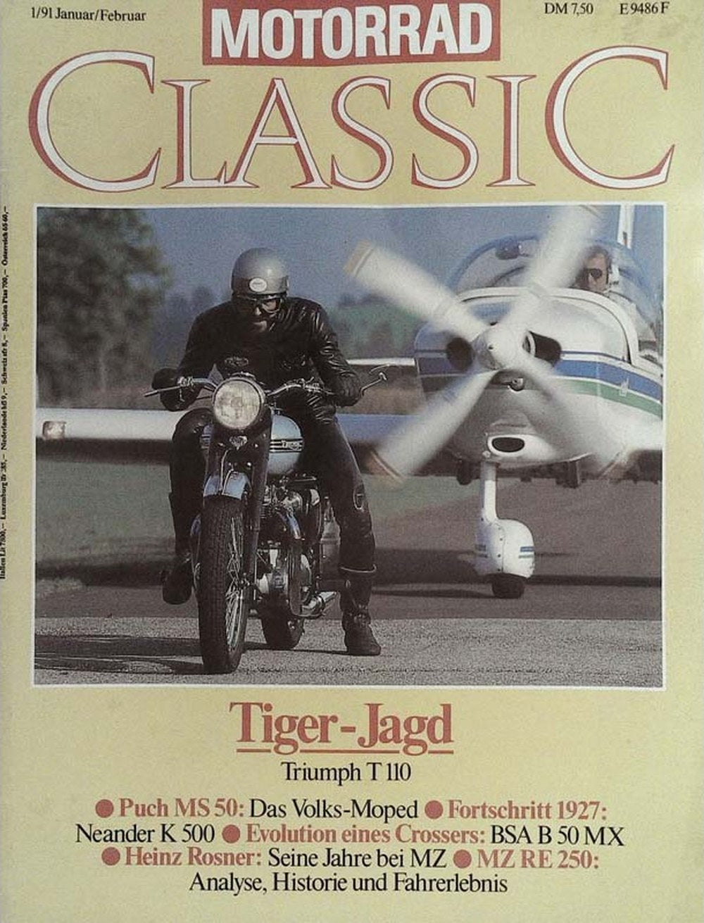 Motorrad Classic Magazin Deutschland 1991-01 Heinz Rosner