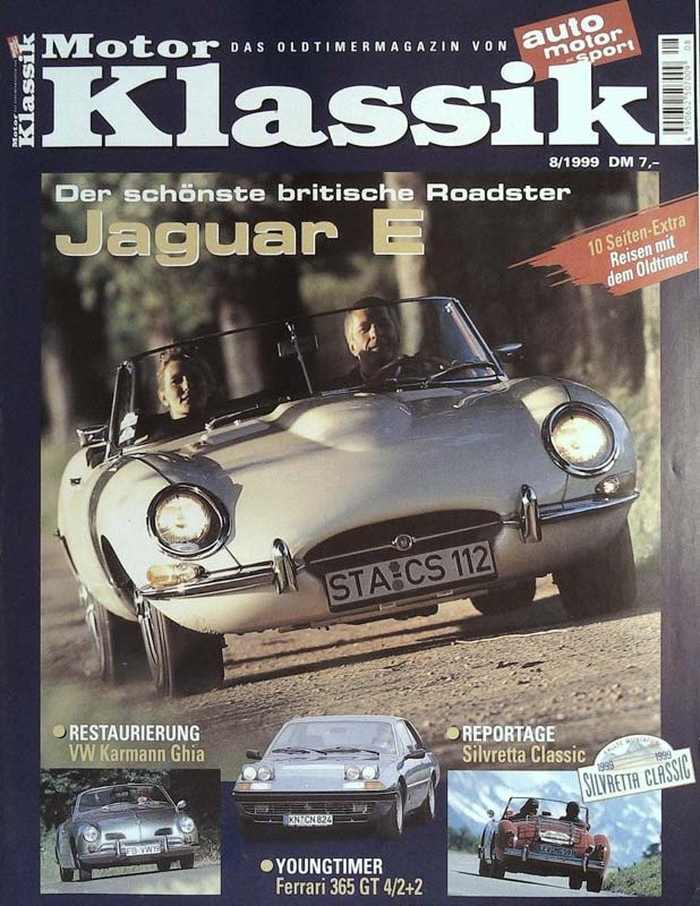Motor Klassik Magazin Deutschland 1999-08 Jaguar E-Type Britischer Roadster Oldtimer