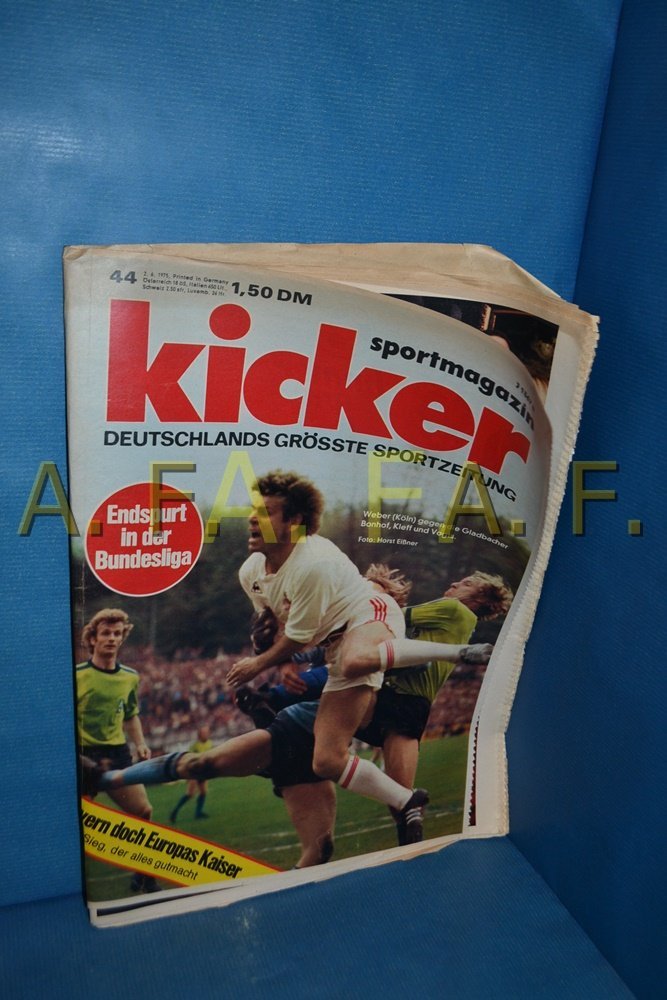 Kicker Magasin Tyskland 1975-44 Wolfgang Weber Rainer Bonhof Wolfgang Kleff Berti Vogts 1. FC Köln Originaludgave