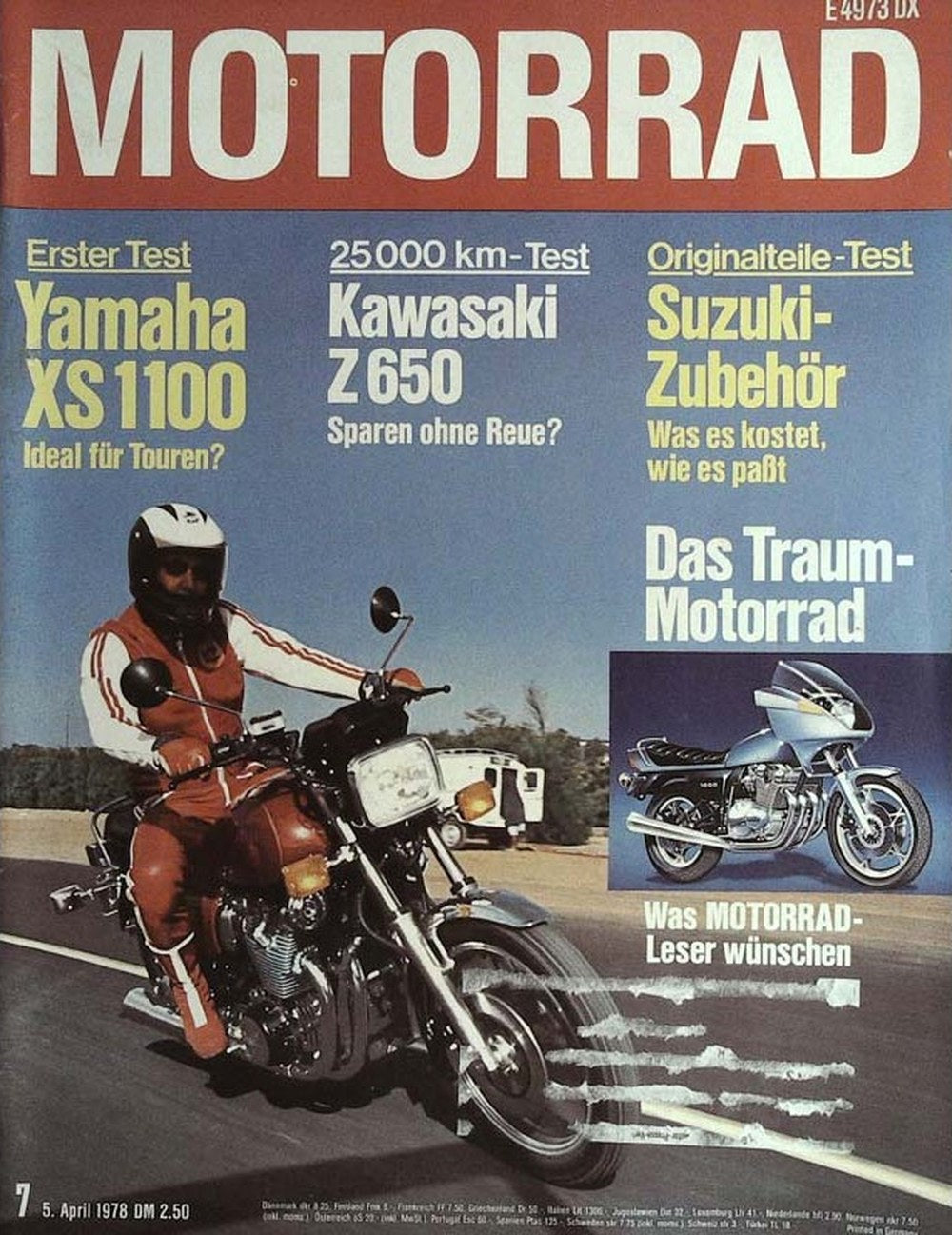 Motorrad Magazin Deutschland 1978-07 Yamaha XS 1100 Kawasaki Z 650 Suzuki Zubehör