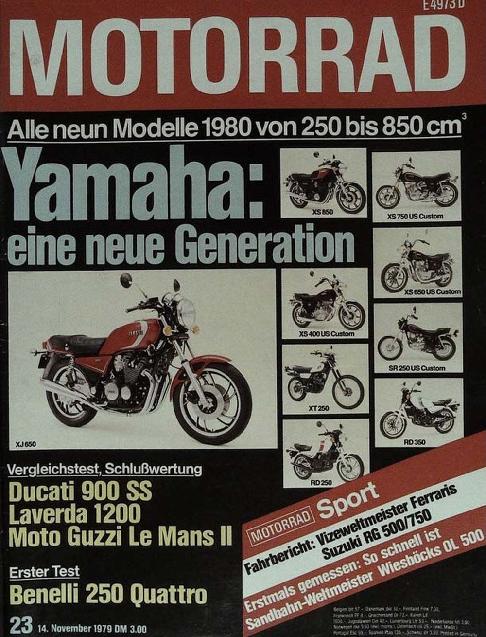 Motorrad Magazin Deutschland 1979-23 Yamaha Ducati Laverda Moto Guzzi Benelli
