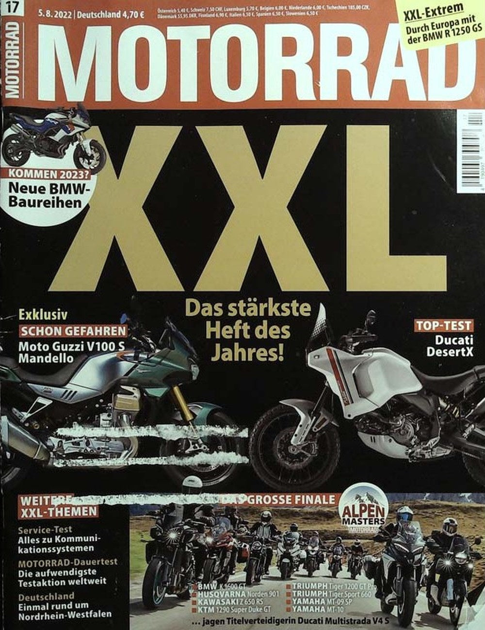 Motorrad Magazin Deutschland 2022-17 Motorräder BMW R 1250 GS Moto Guzzi V100 S Mandello