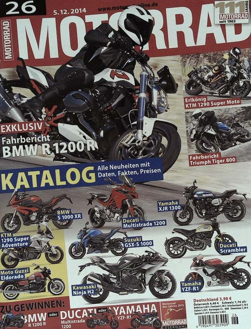 Motorrad Magazin Deutschland 2014-26 BMW R 1200 R KTM 1290 Super Moto Triumph Tiger 800 BMW S 1000 XR Ducati Multistrada 1200