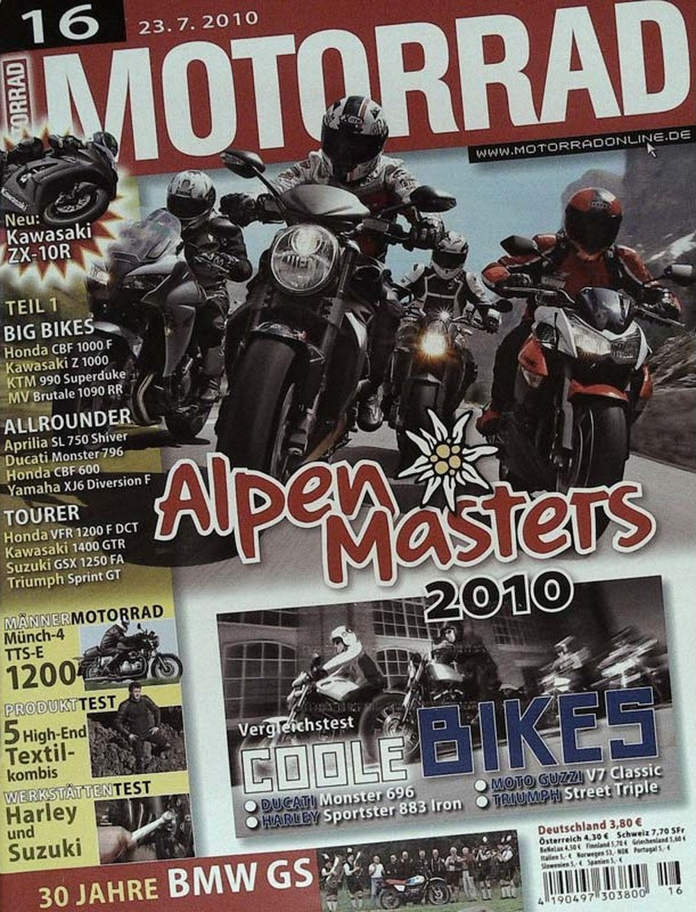 Motorrad Magazin Deutschland 2010-16 Kawasaki Honda KTM MV Agusta Aprilia