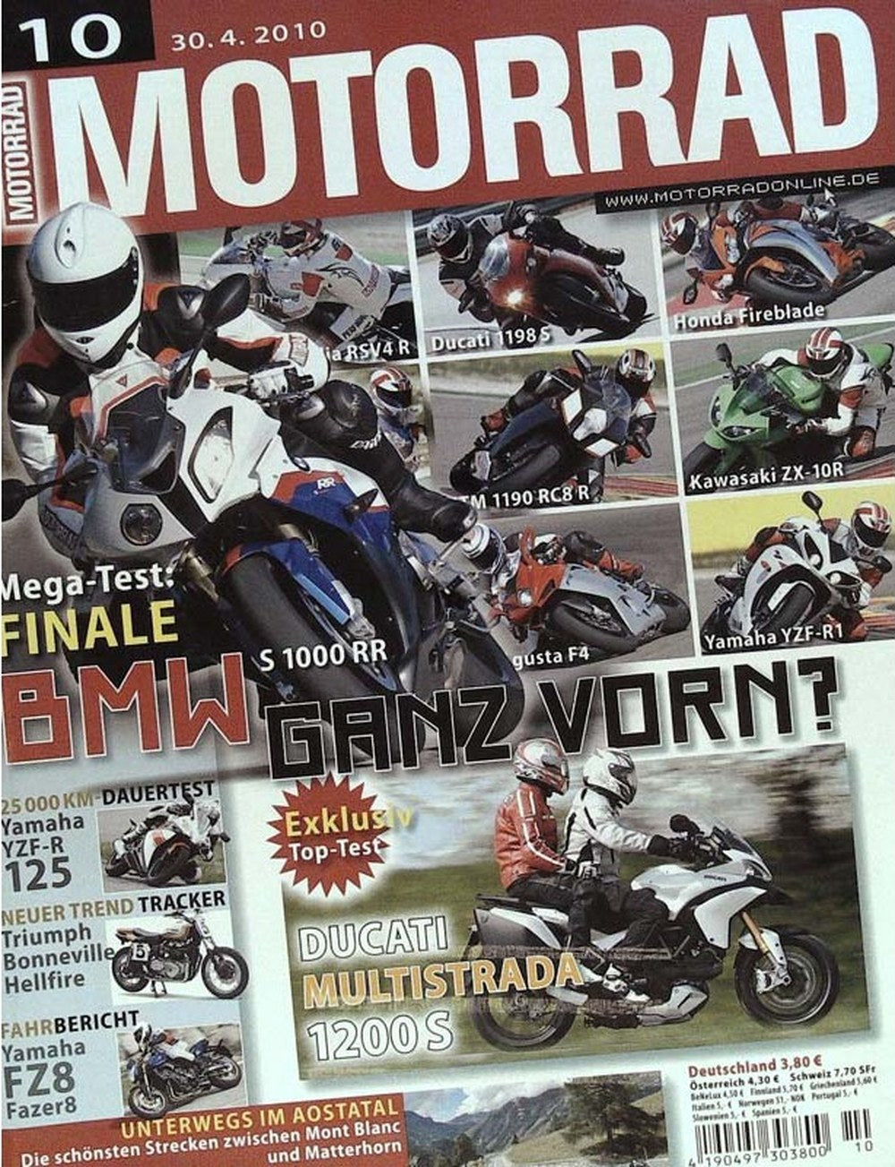 Motorrad Magazin Deutschland 2010-10 Motorrad-Test BMW S 1000 RR Ducati 1198 S