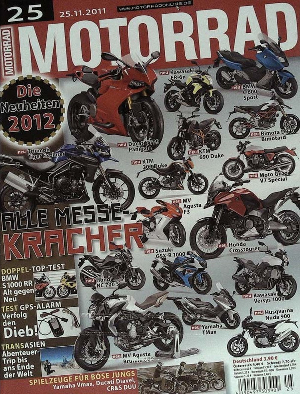 Motorrad Magazin Deutschland 2011-25 Motorräder Neuheiten 2012 Ducati 1199 Panigale