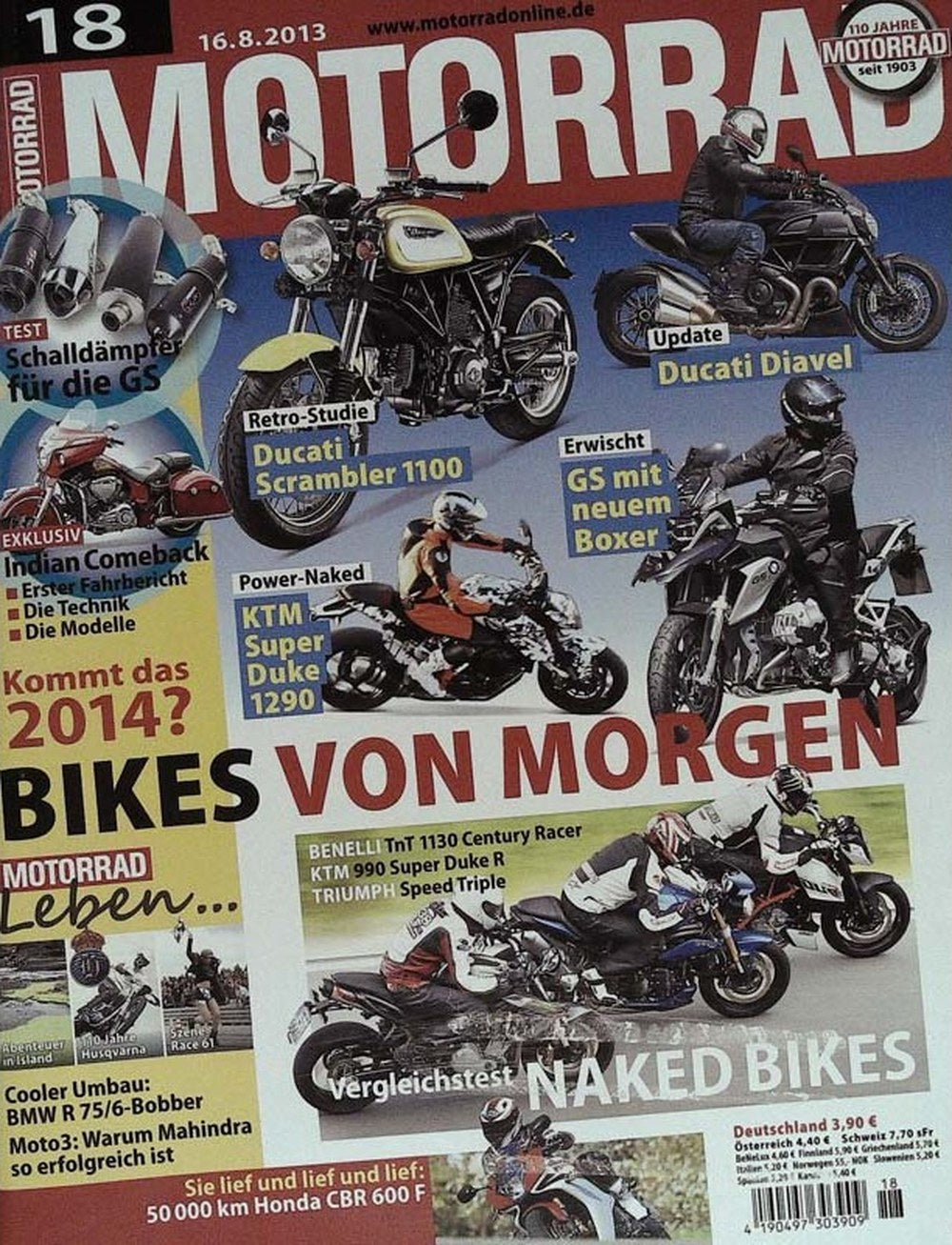 Motorrad Magazin Deutschland 2013-18 Motorrad Ducati Scrambler 1100 Ducati Diavel