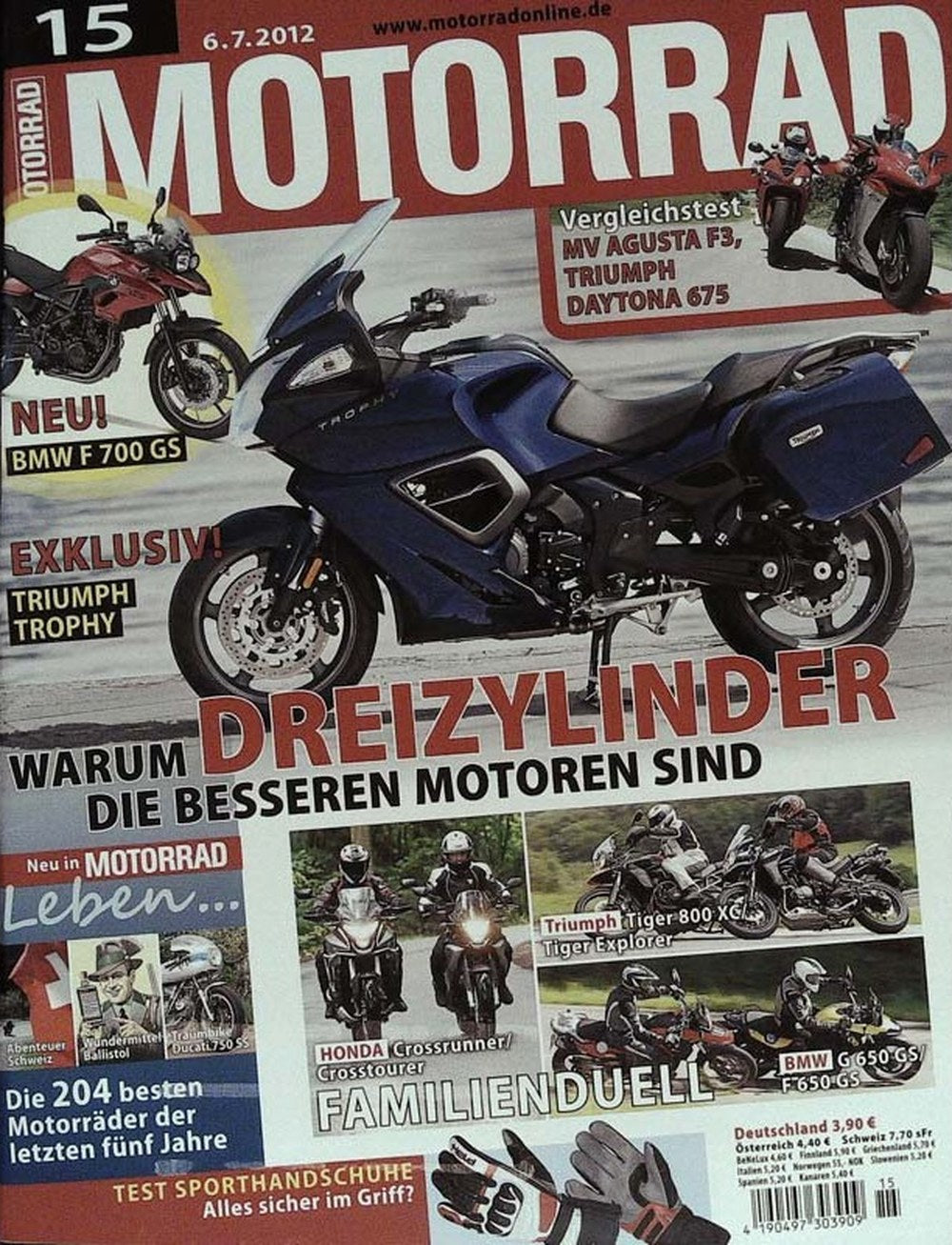 Motorrad Magazin Deutschland 2012-15 Motorrad BMW F 700 GS Triumph Trophy
