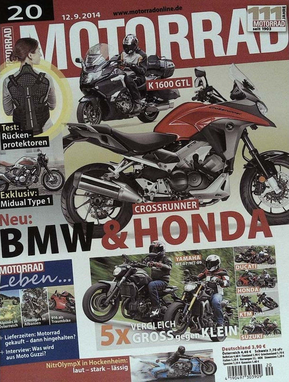 Motorrad Magazin Deutschland 2014-20 BMW Honda Yamaha Ducati KTM