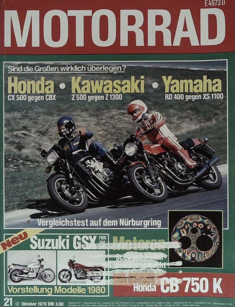 Motorrad Magazin Deutschland 1979-21 Motorrad Honda CX 500 Honda CBX