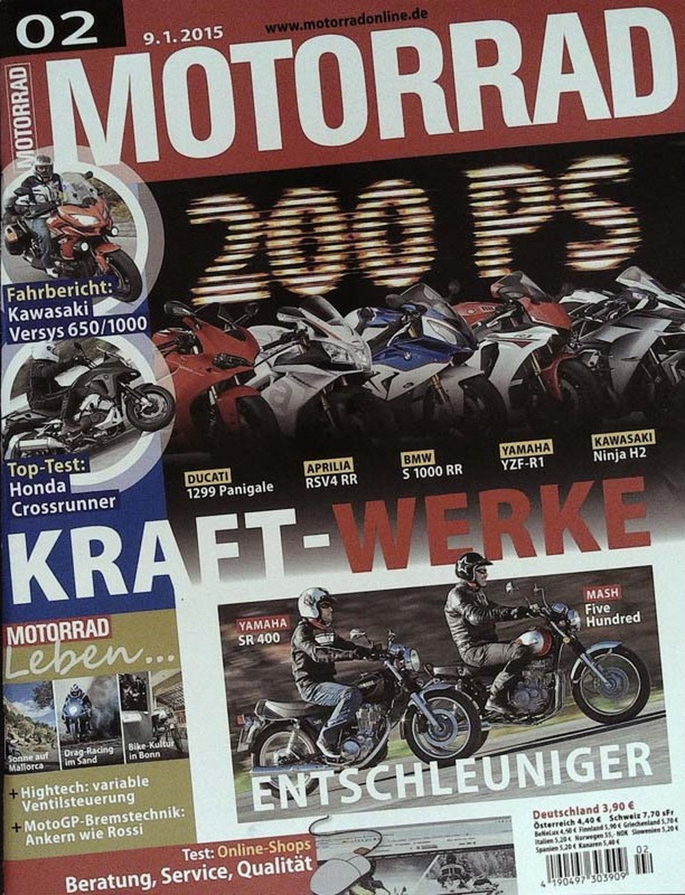 Motorrad Magazin Deutschland 2015-02 Ducati 1299 Panigale Aprilia RSV4 RR BMW S 1000 RR Yamaha YZF-R1 Kawasaki Ninja H2