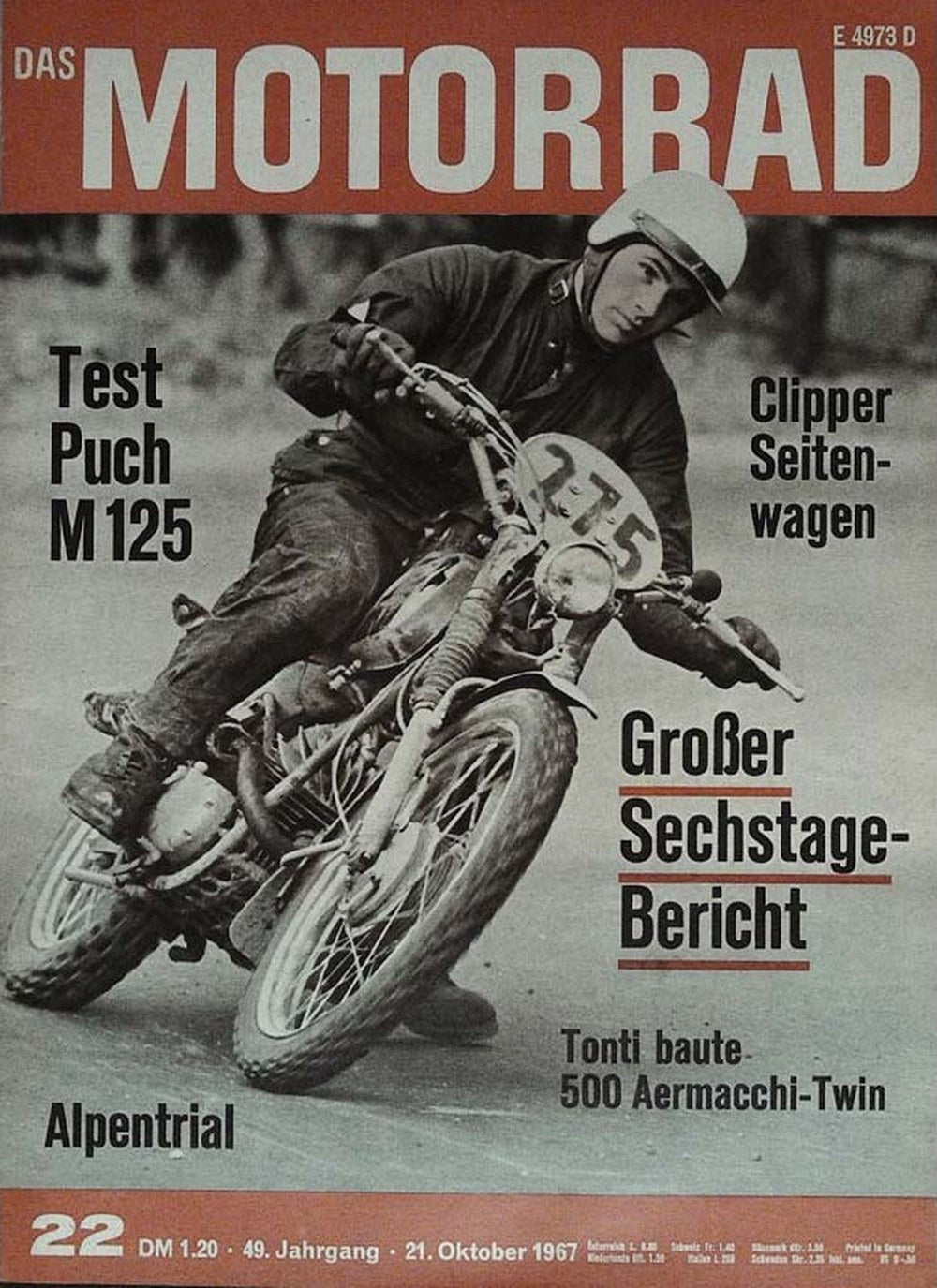Motorrad Magazin Deutschland 1967-22 Puch M125 Clipper Seitenwagen Internationale Sechstagefahrt