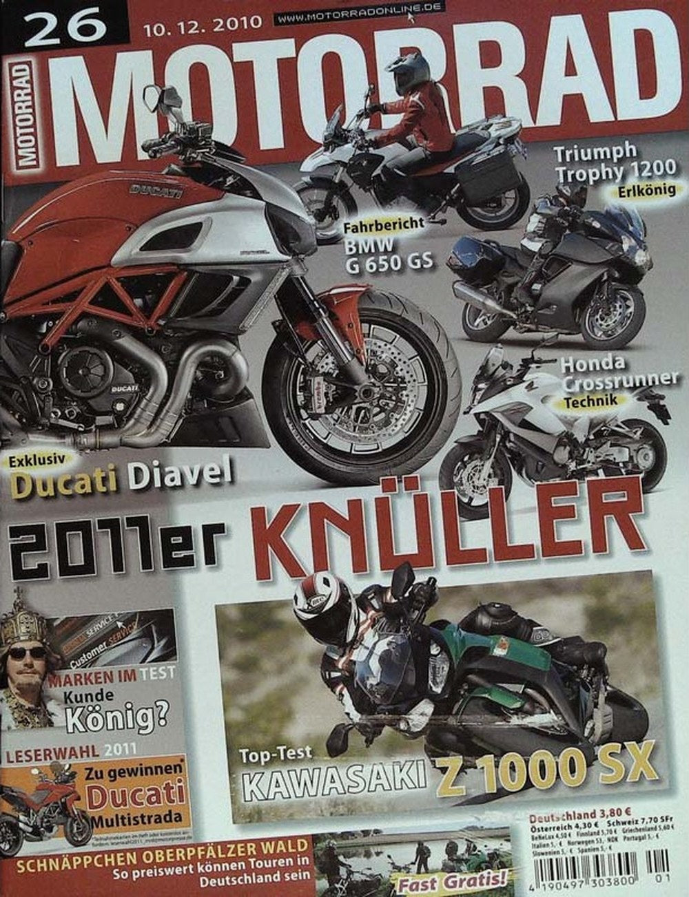 Motorrad Magazin Deutschland 2010-26 Ducati Diavel BMW G 650 GS Triumph Trophy 1200