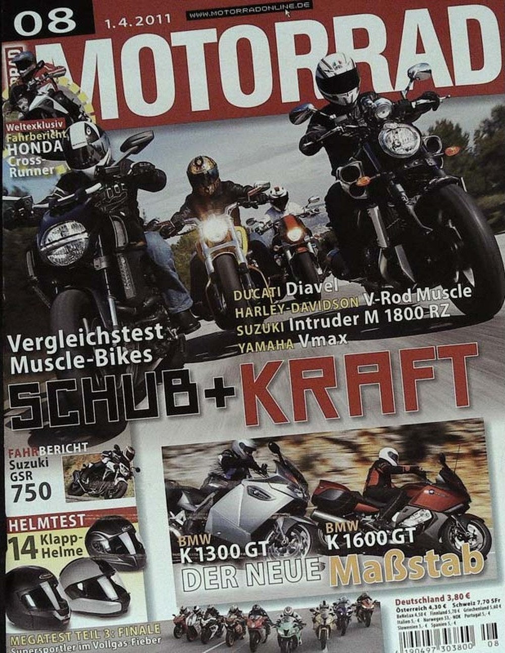 Motorrad Magazin Deutschland 2011-08 Muscle-Bikes Vergleichstest Ducati Diavel