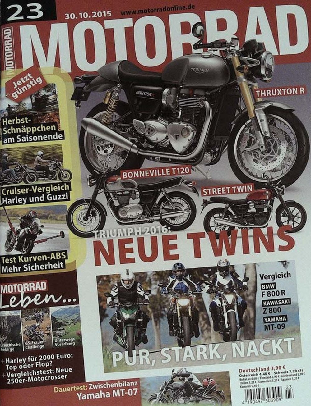 Motorrad Magazin Deutschland 2015-23 Triumph 2016 Thruxton R Bonneville T120