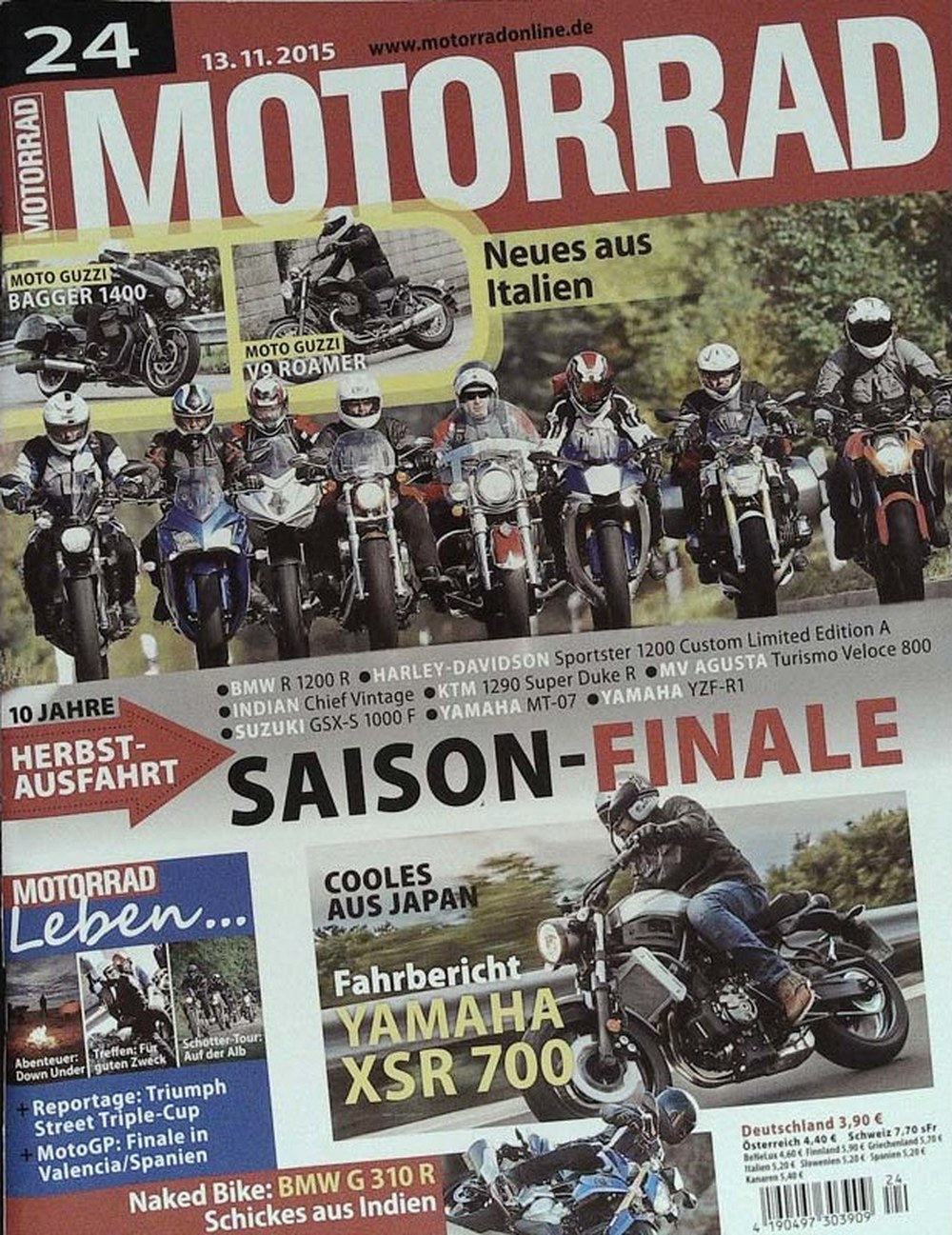 Motorrad Magazin Deutschland 2015-24 Motorrad Moto Guzzi Bagger 1400 Moto Guzzi V9 Roamer