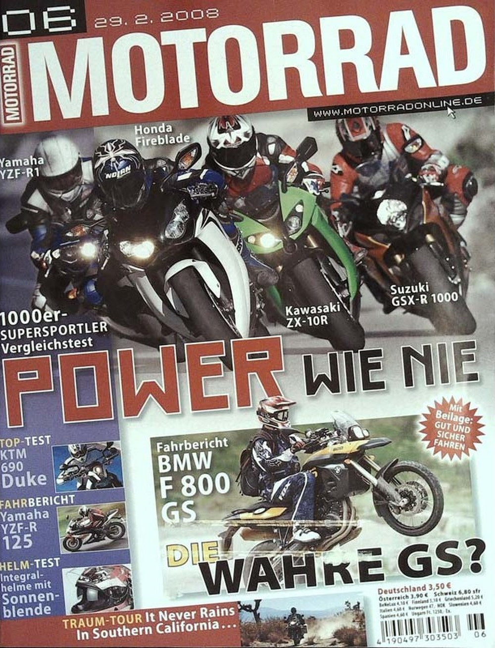 Motorrad Lehti Saksa 2008-06 Alkuperäinen painos