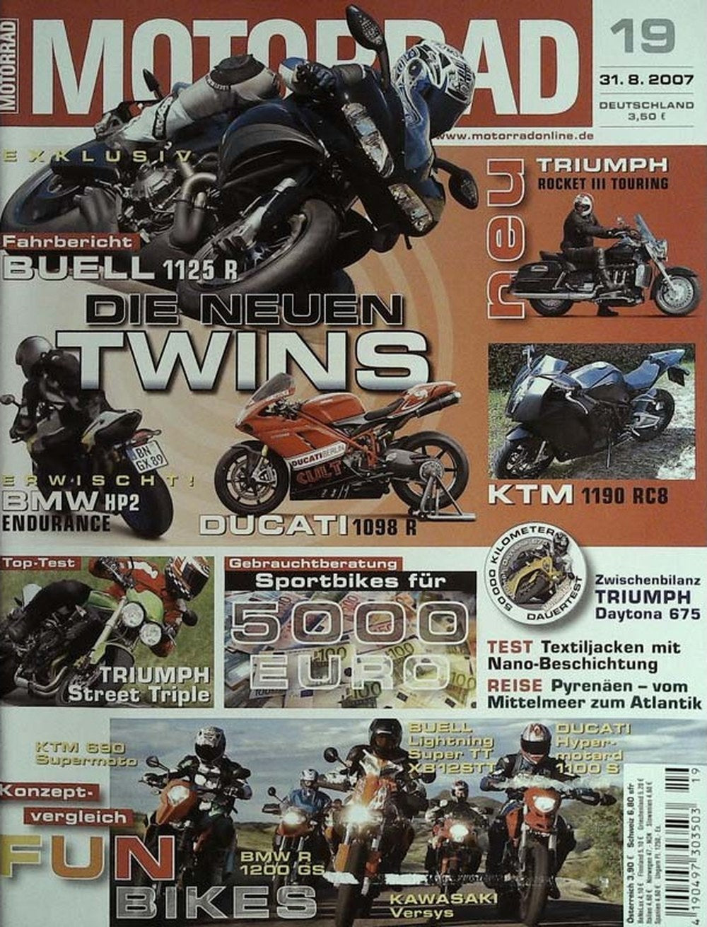 Motorrad Magazin Deutschland 2007-19 Motorrad Buell 1125 R Ducati 1098 R