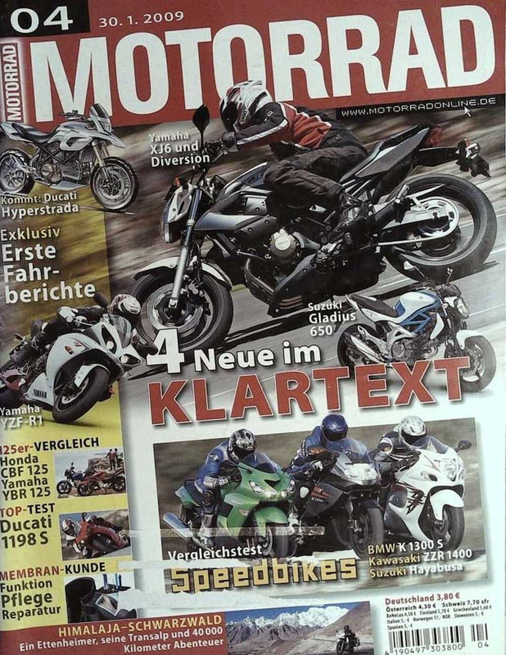 Motorrad Tijdschrift Duitsland 2009-04 Originele uitgave