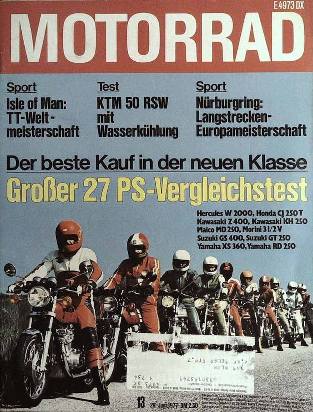 Motorrad Magazin Deutschland 1977-13 Hercules Honda Kawasaki Maico Morini