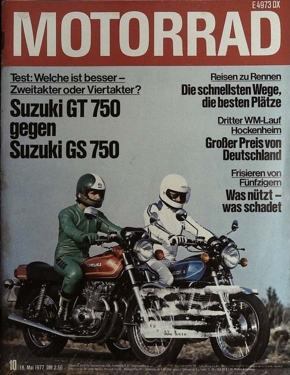 Motorrad Magazin Deutschland 1977-10 Suzuki GT 750 Suzuki GS 750 Motorradvergleich