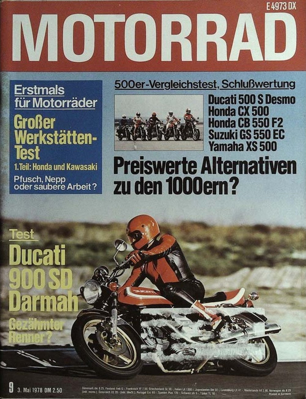 Motorrad Magazin Deutschland 1978-09 Motorrad Ducati 900 SD Darmah Ducati 500 S Desmo