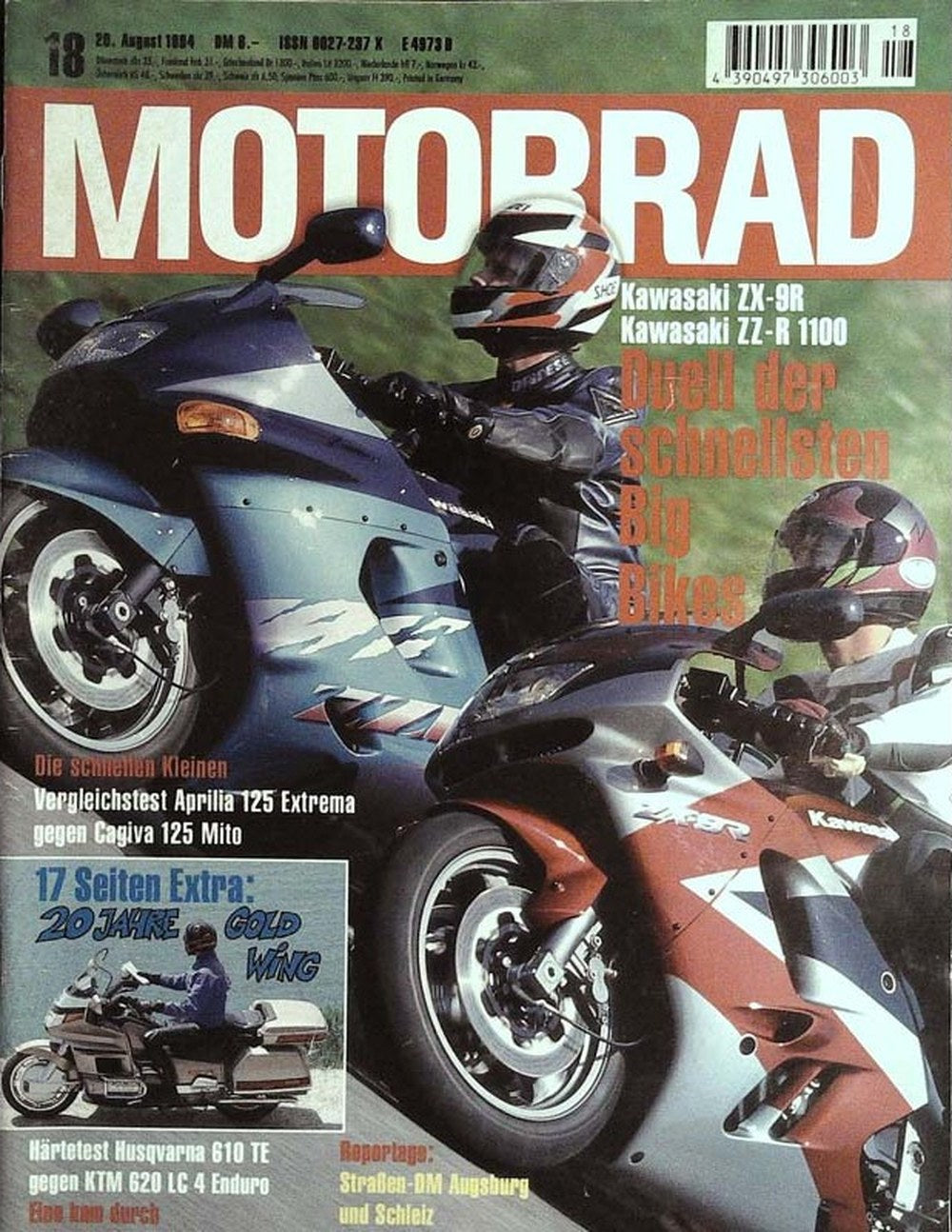Motorrad Magazin Deutschland 1994-18 Kawasaki ZX-9R Kawasaki ZZ-R 1100 Sportmotorrad
