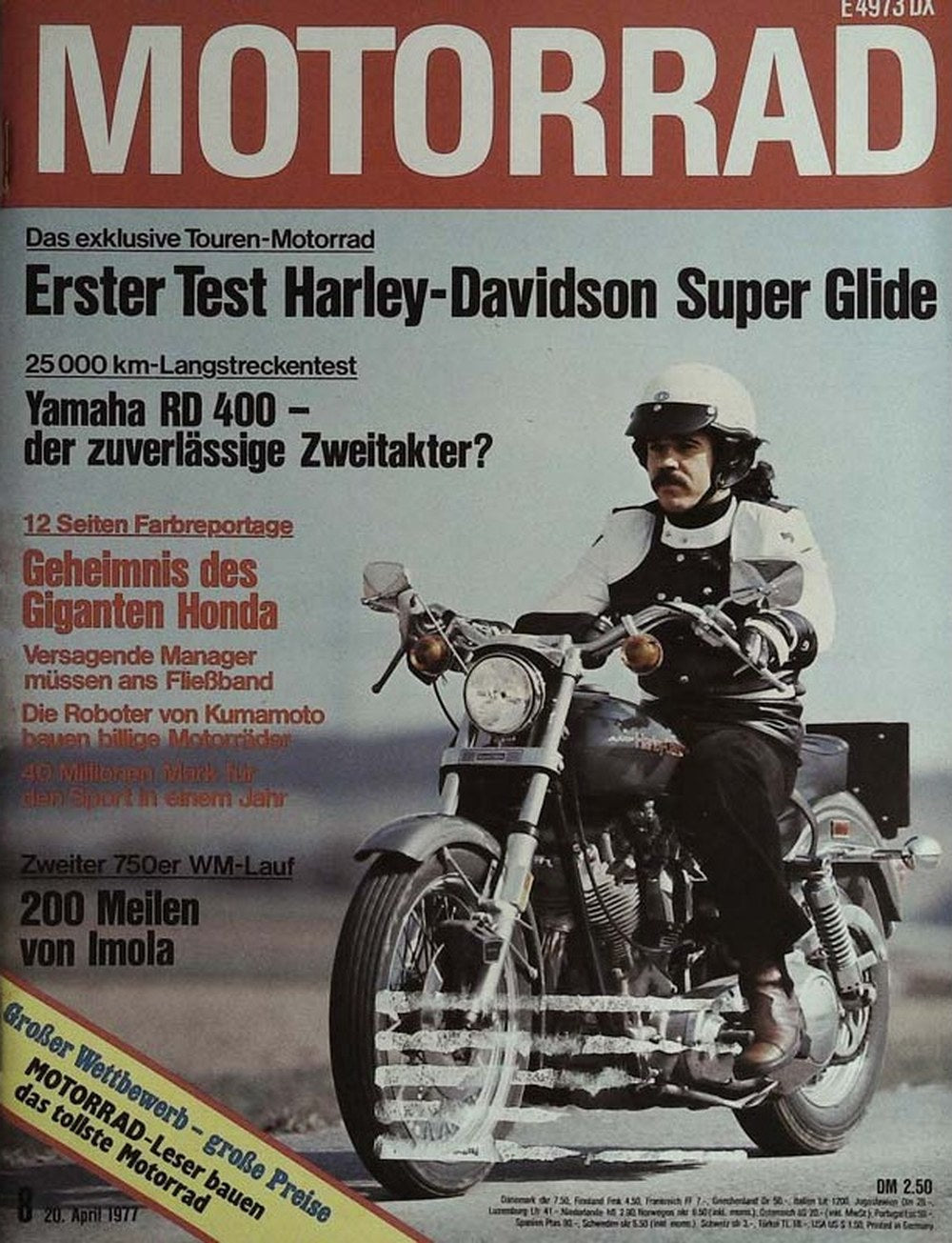 Motorrad Magazin Deutschland 1977-08 Harley-Davidson Super Glide Yamaha RD 400 Langstreckentest