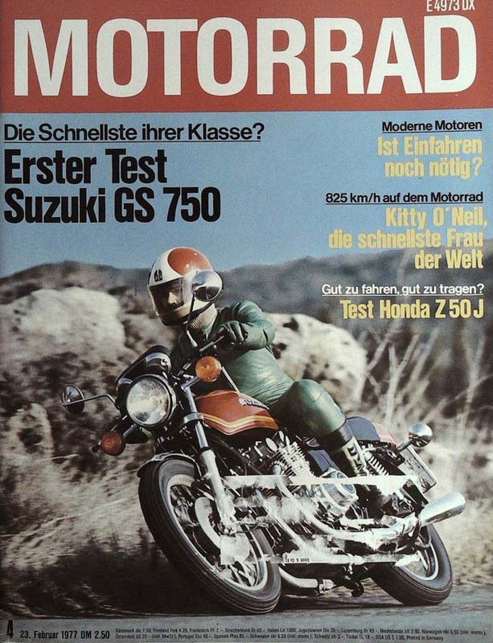 Motorrad Magazin Deutschland 1977-04 Kitty O'Neil