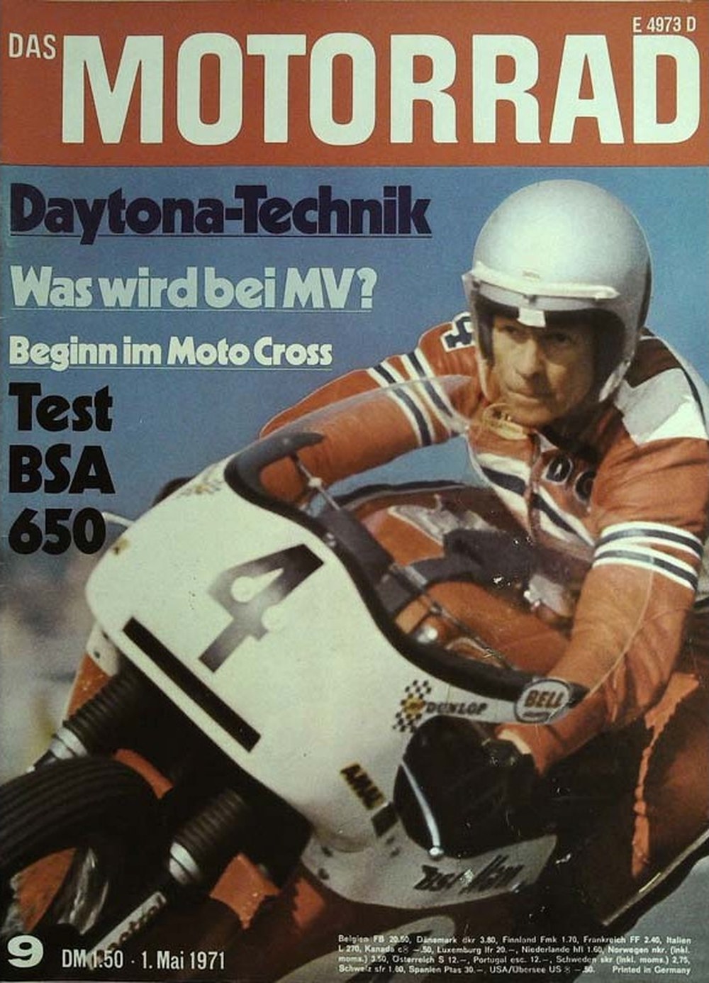 Motorrad Magazin Deutschland 1971-09 Dick Mann MV Agusta BSA