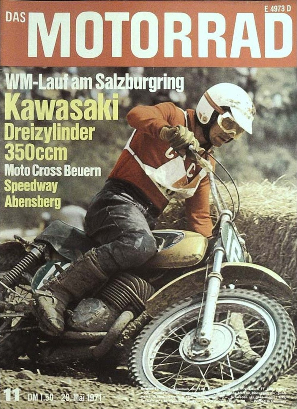 Motorrad Magazin Deutschland 1971-11 Kawasaki 350 Dreizylinder Motorcross WM-Lauf Salzburgring