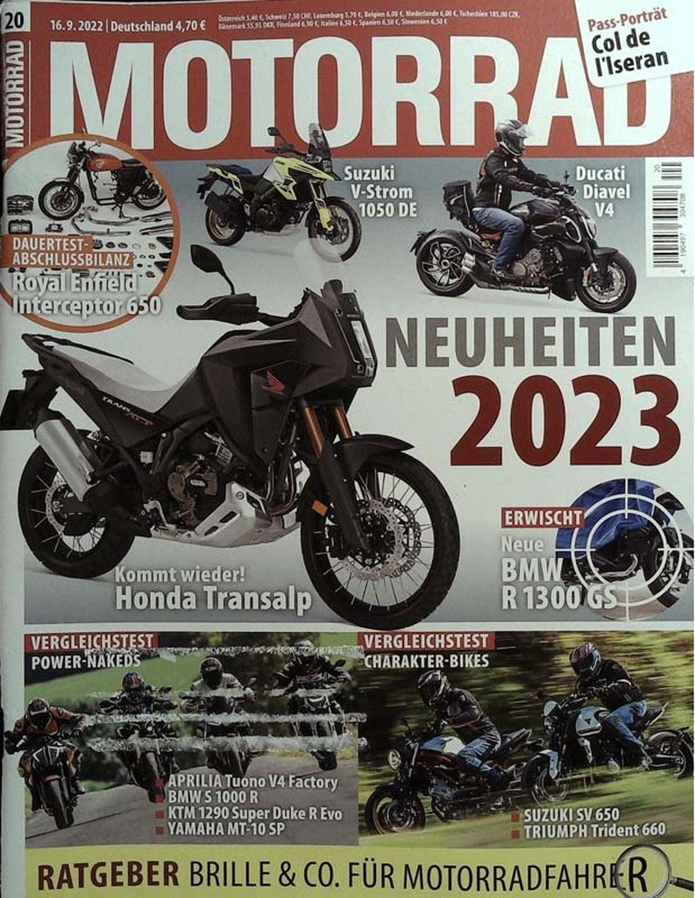 Motorrad Magazin Deutschland 2022-20 Motorrad-Neuheiten 2023 Honda Transalp BMW R 1300 GS