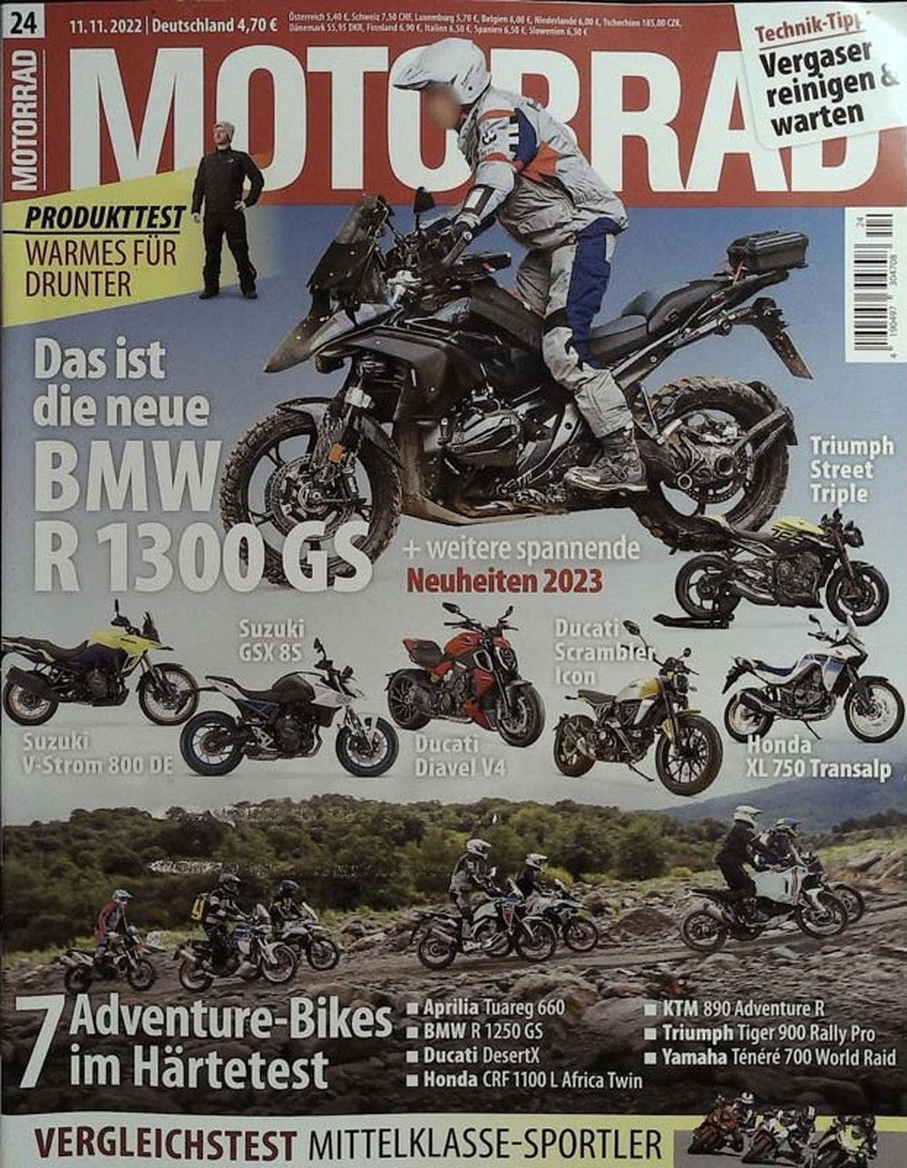 Motorrad Magazin Deutschland 2022-24 BMW R 1300 GS Motorrad-Neuheiten 2023 Adventure-Bikes