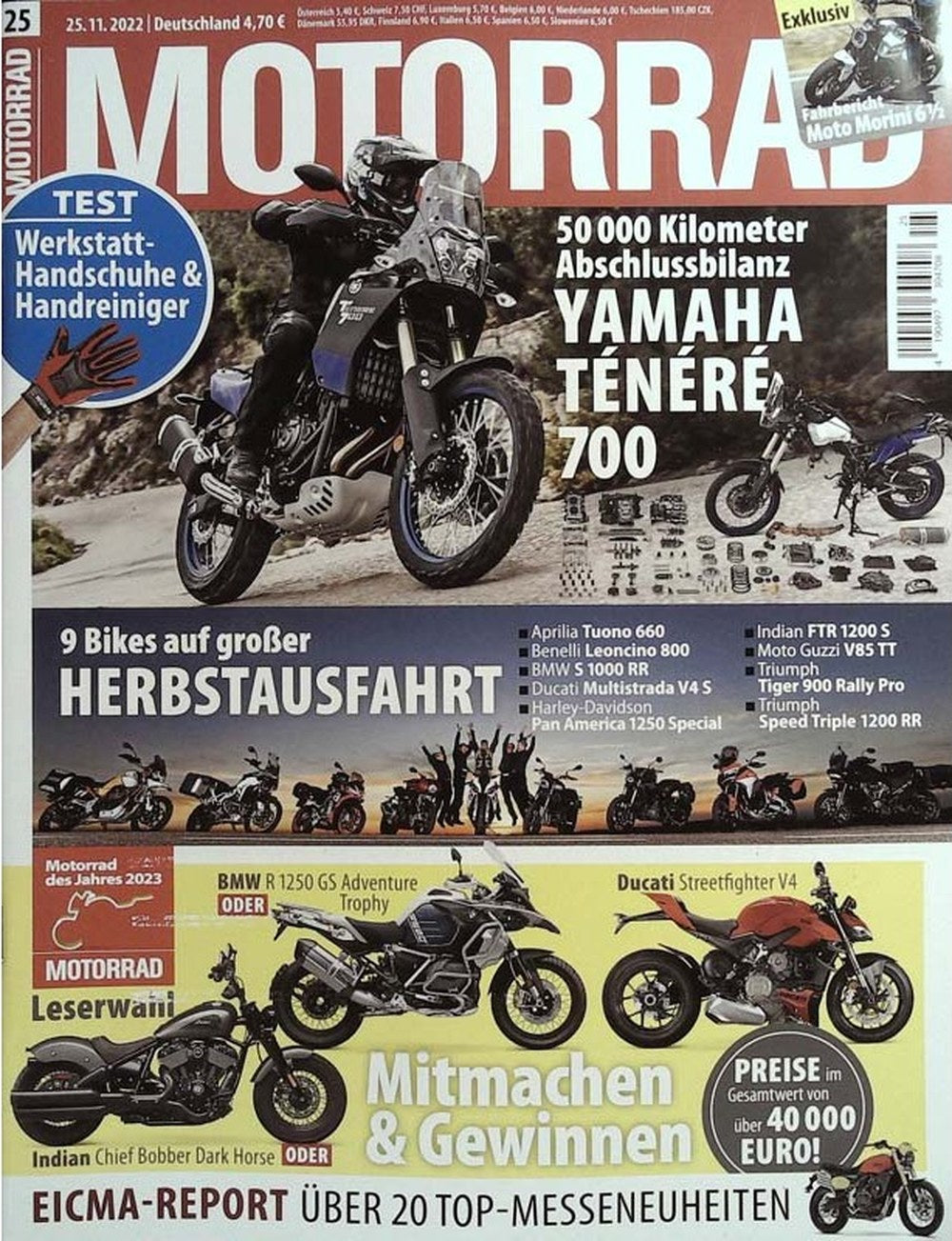 Motorrad Magazin Deutschland 2022-25 Motorrad Yamaha Ténéré 700 Herbstausfahrt