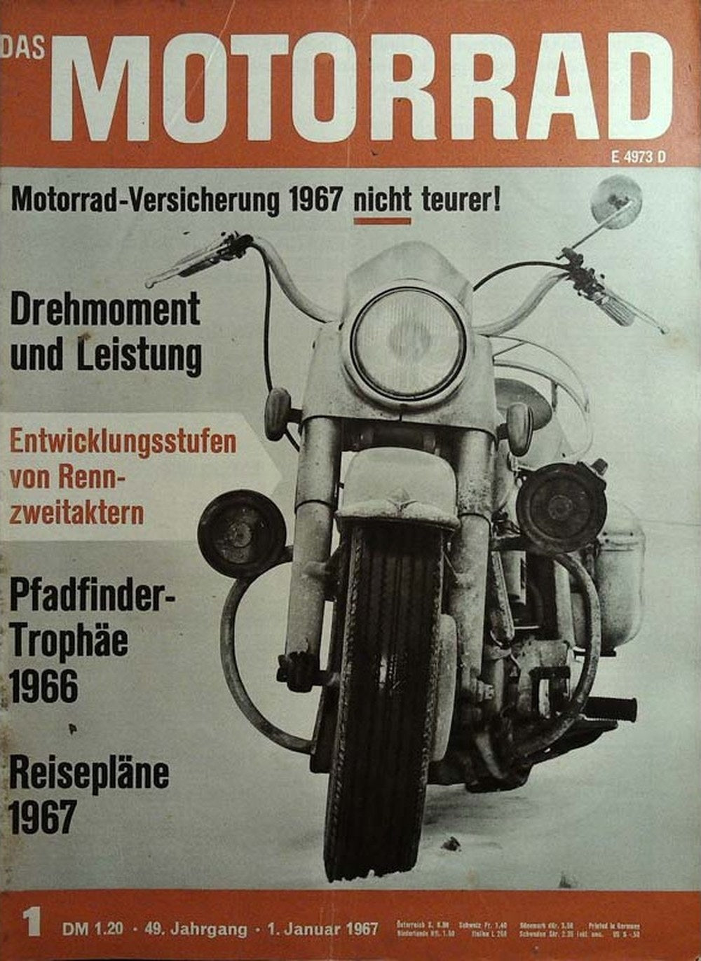 Motorrad Magazin Deutschland 1967-01 Motorrad Versicherung Drehmoment