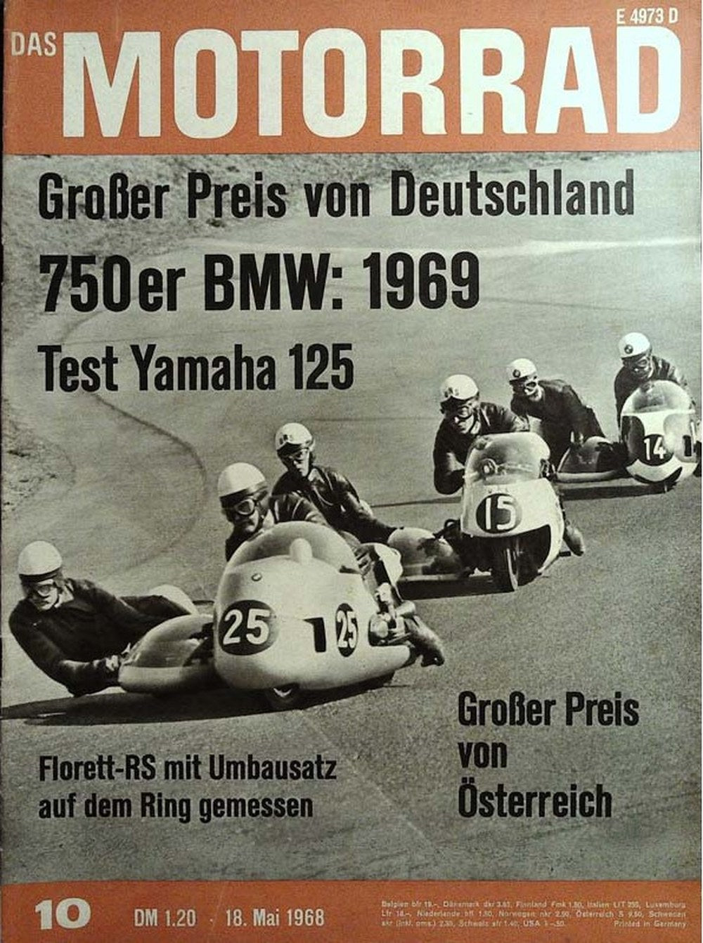 Motorrad Magazin Deutschland 1968-10 Seitenwagen-Rennen Großer Preis Von Deutschland Großer Preis Von Österreich