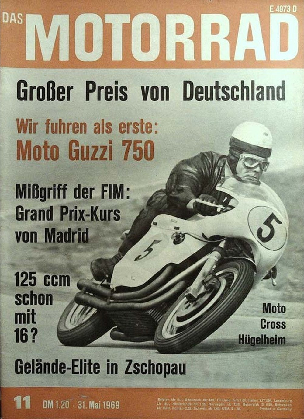 Motorrad Magazin Deutschland 1969-11 Großer Preis Von Deutschland Moto Guzzi 750 Motorradrennen