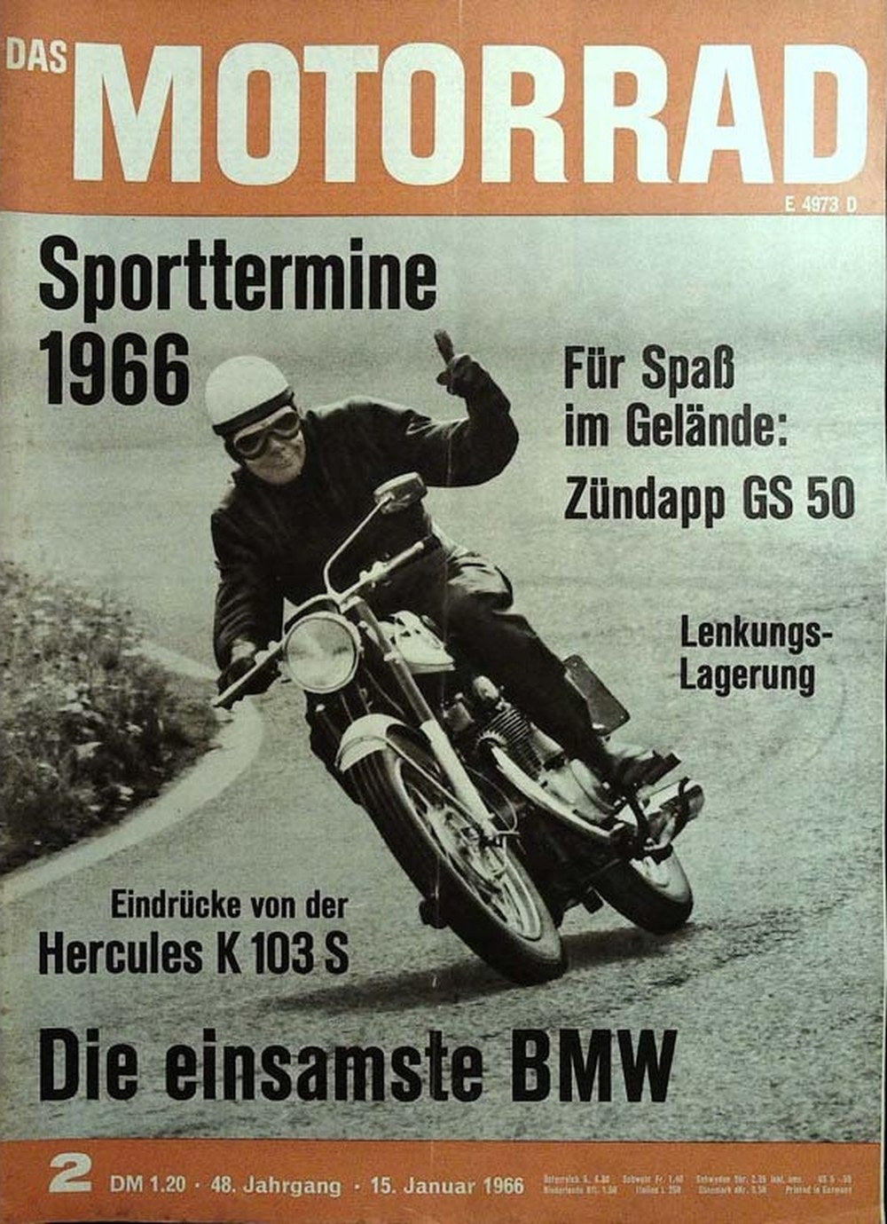 Motorrad Magazin Deutschland 1966-02 Motorrad BMW Motorrad Zündapp GS 50